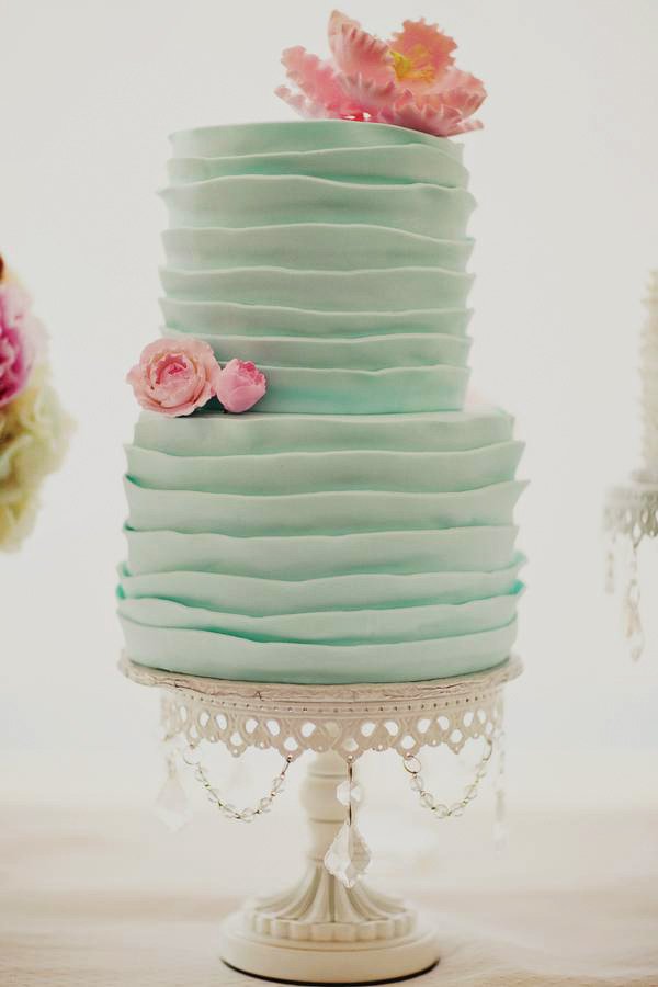 8 Photos of Pink And Teal Colored Birthday Cakes