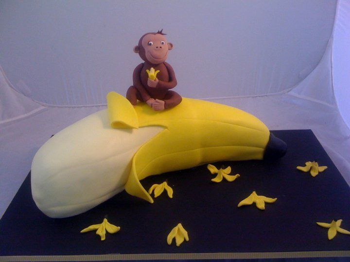 Monkey Banana Birthday Cake