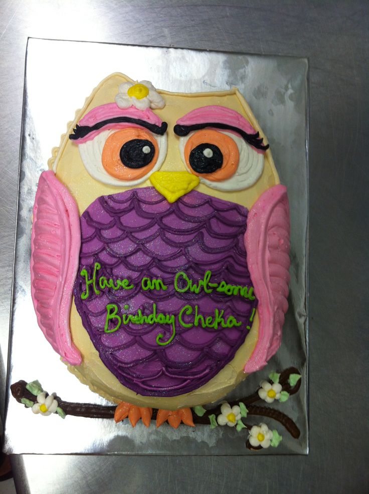 Owl Shaped Birthday Cake