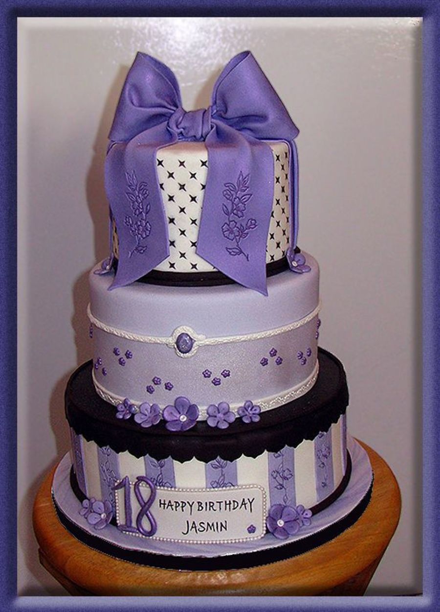 Purple 18th Birthday Cake