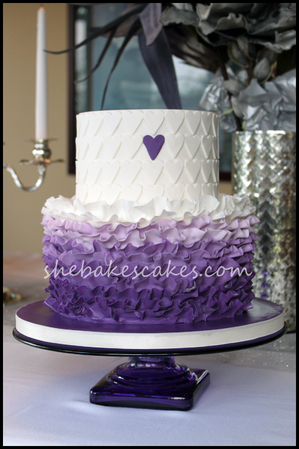 Purple Ombre Bridal Shower Cake