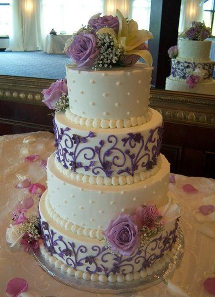 Purple Round Wedding Cake