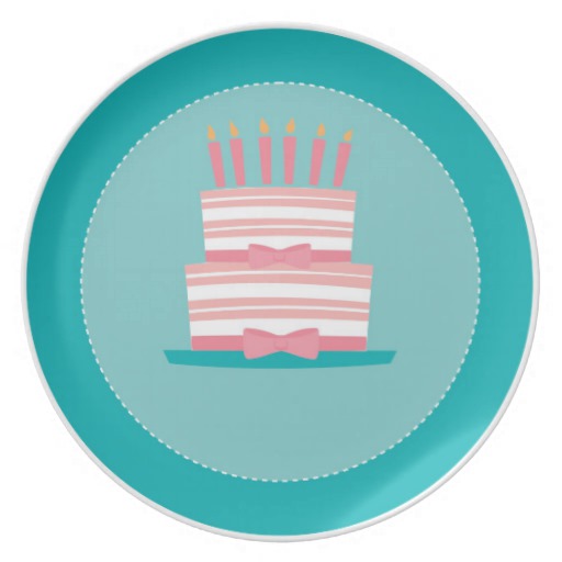 Teal and Pink Birthday Cake