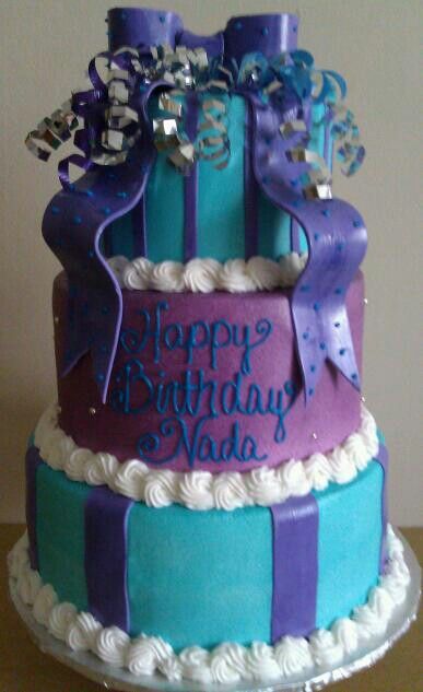 12 Photos of Turquoise Purple Birthday Cakes