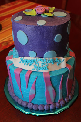 Turquoise and Purple Birthday Cake