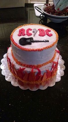 AC DC Birthday Cake