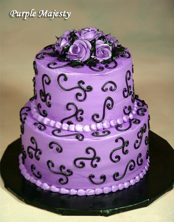 Black and White Wedding Cake Purple