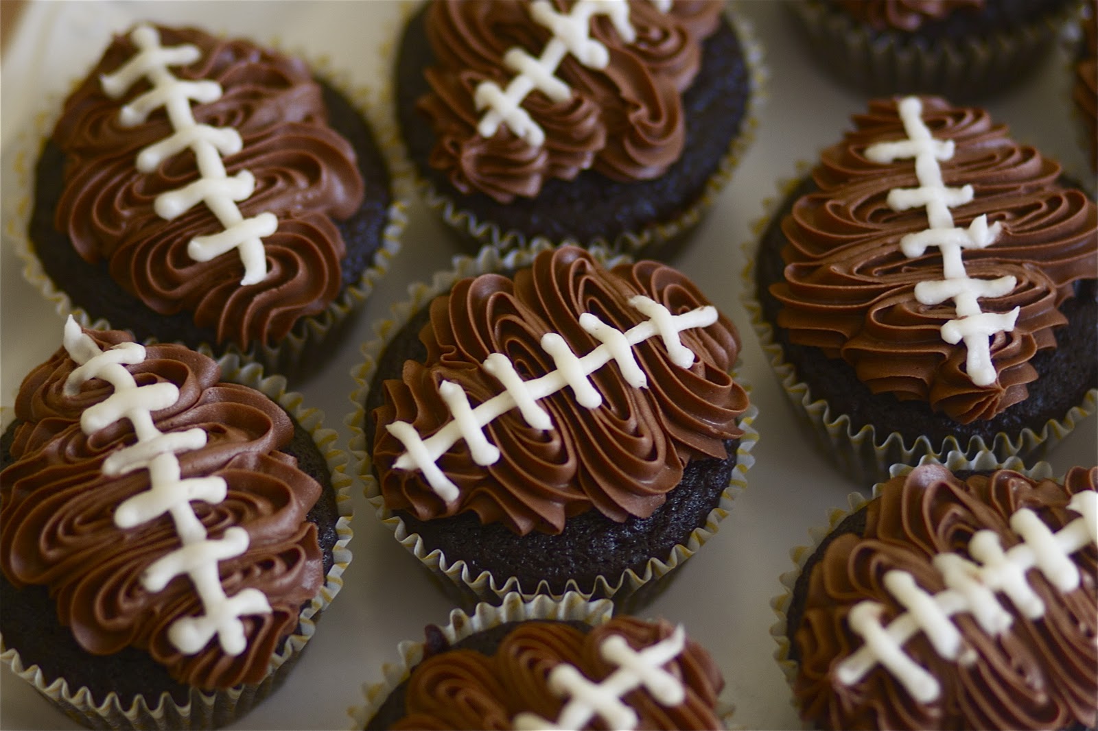 Chocolate Football Cupcakes