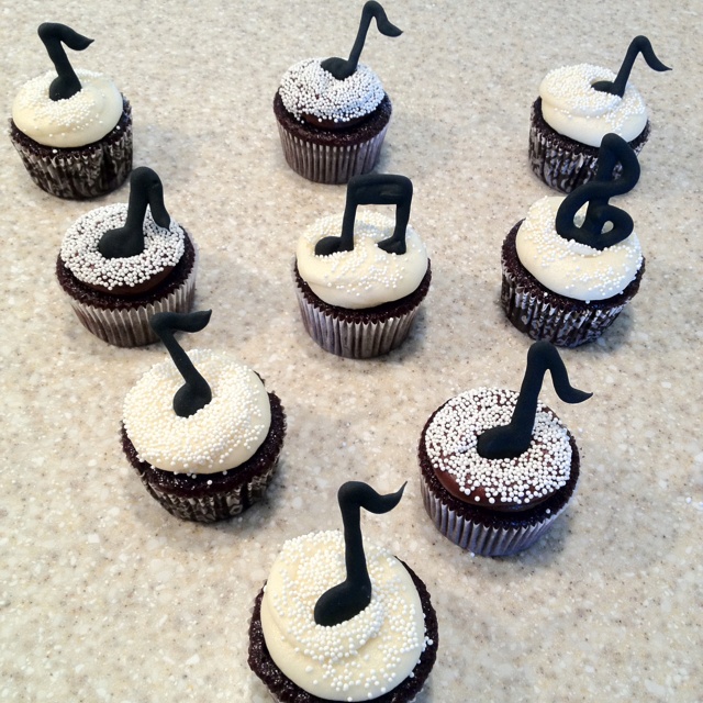 Chocolate Music Note Cupcakes