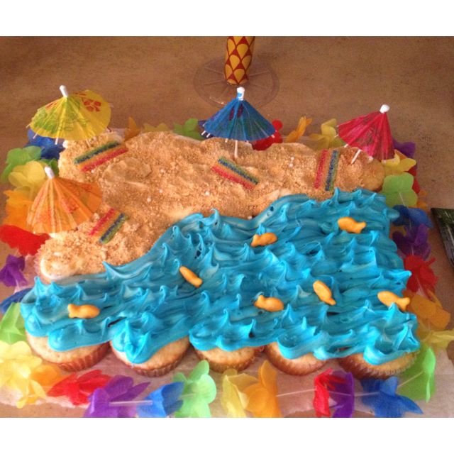 Cute Beach Themed Birthday Cake