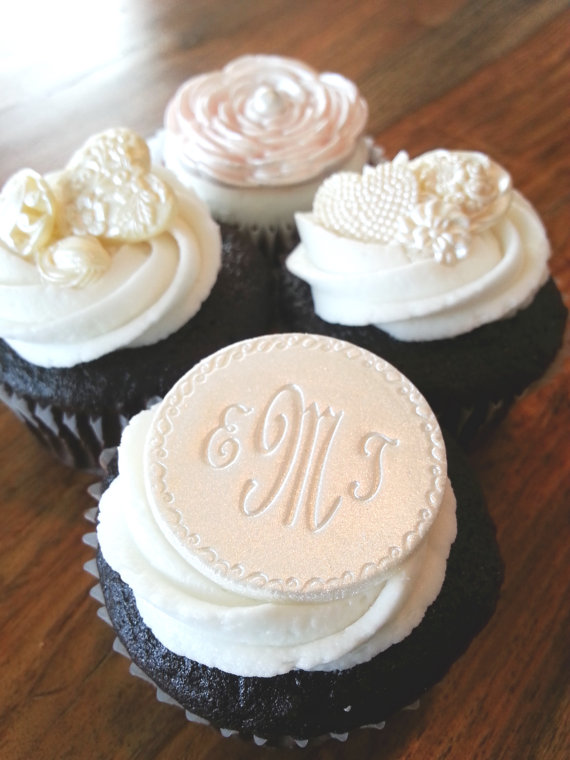 Edible Monogram Cupcake Toppers