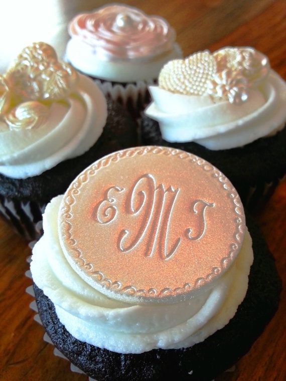 Edible Monogram Cupcake Toppers