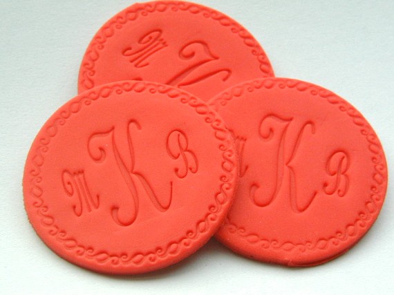 Edible Monogram Cupcake Toppers