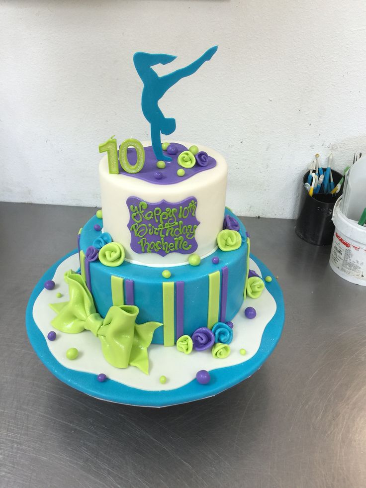 Gymnastics Themed Birthday Cake