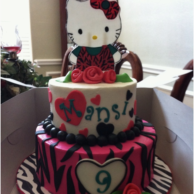 Hello Kitty Zebra Birthday Cakes