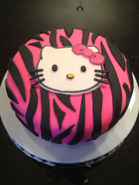 Hello Kitty Zebra Birthday Cakes