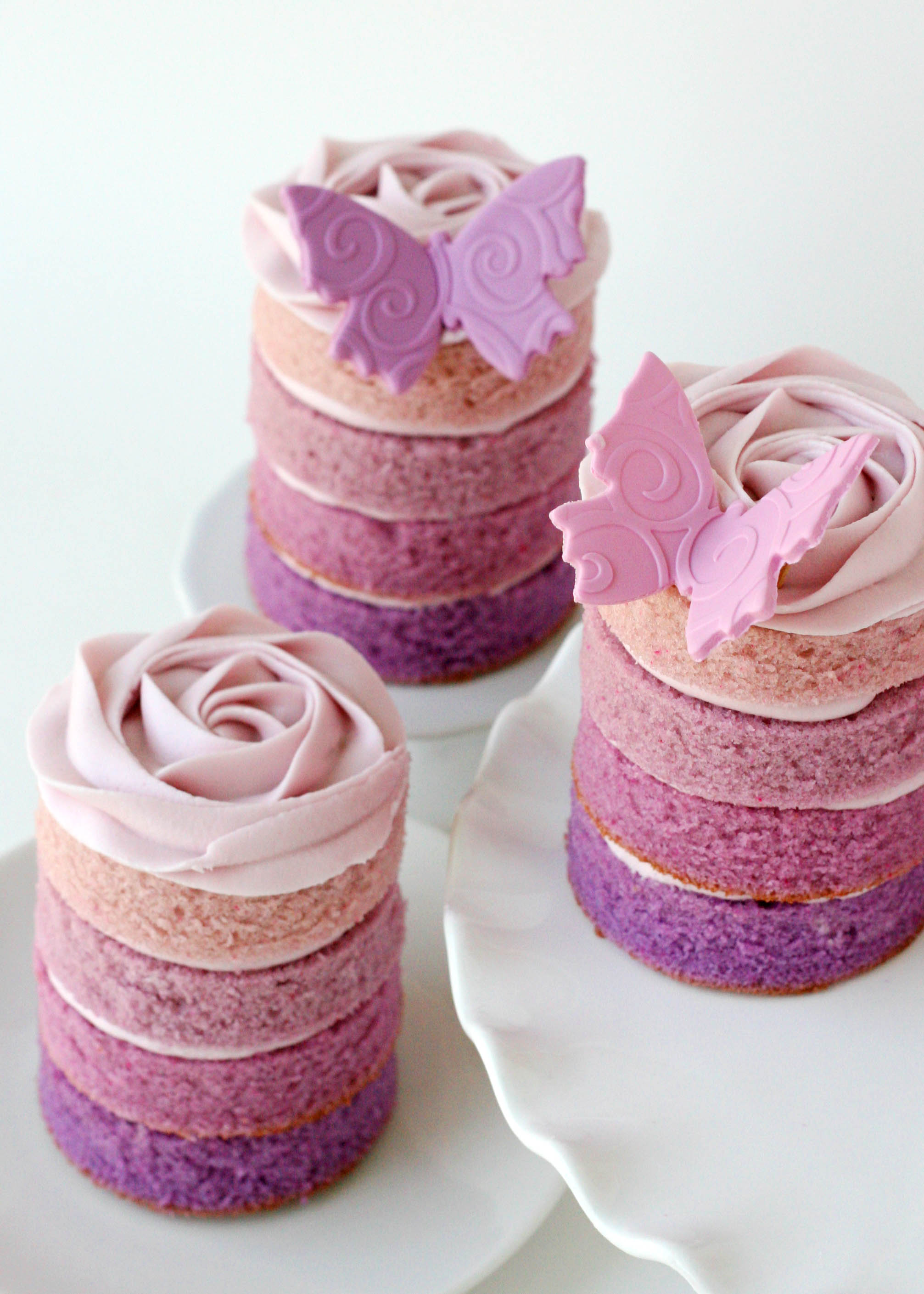 Mini Purple Ombre Cakes