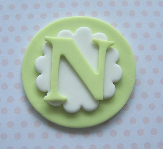 Monogram Letters for Fondant Cupcake Toppers