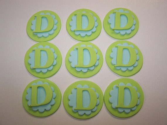 Monogram Letters for Fondant Cupcake Toppers