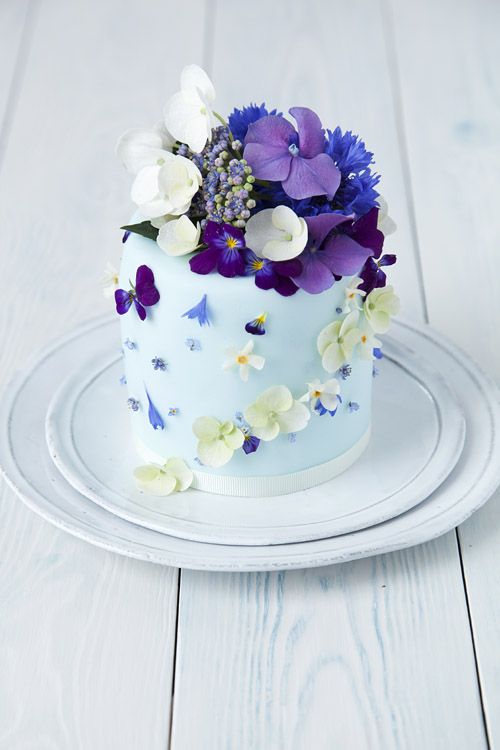 Pretty Blue and Purple Cakes