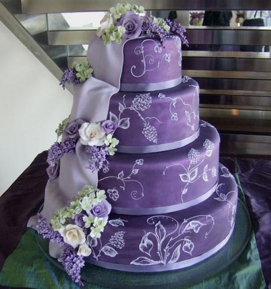 Purple Lavender Wedding Cake