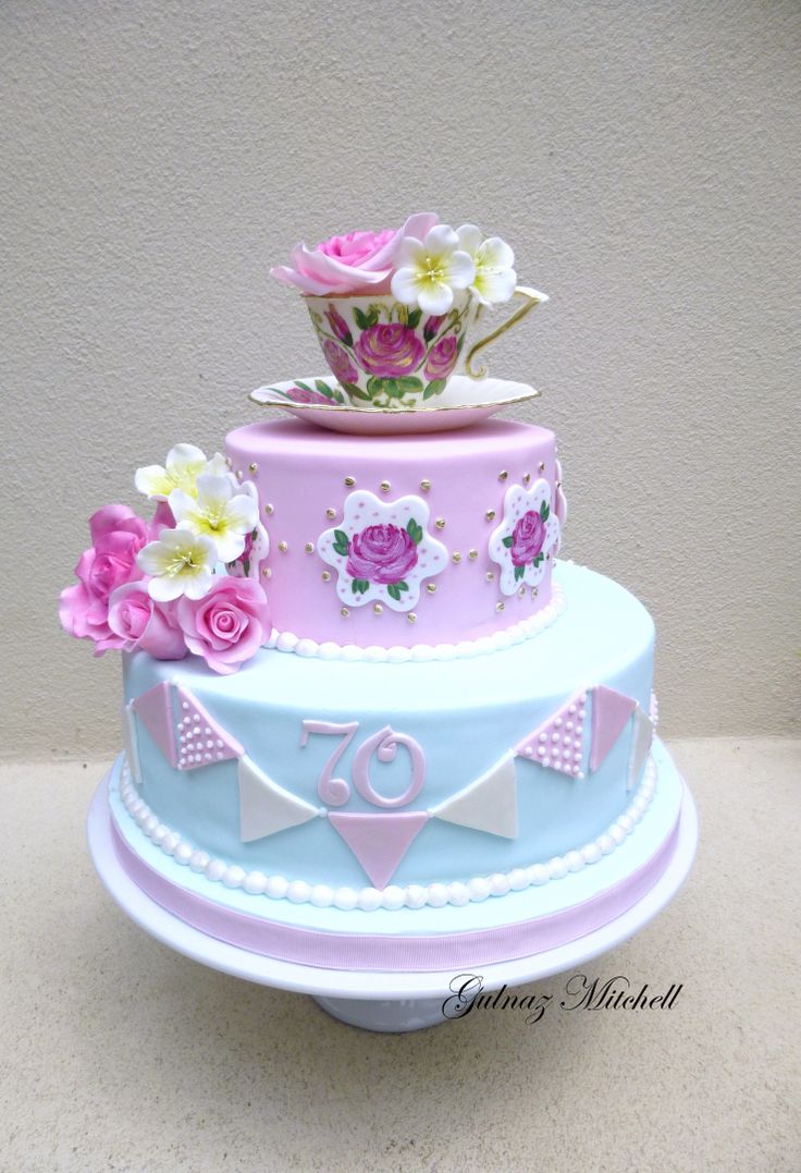 Tea Party Birthday Cake