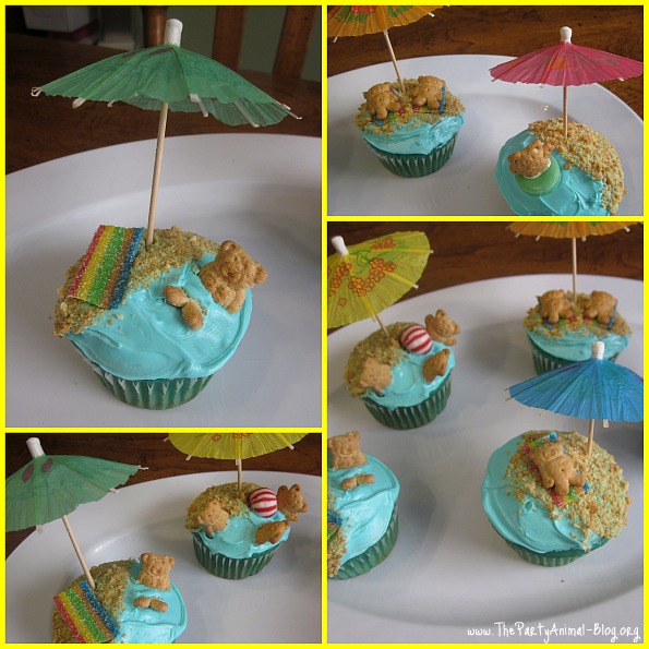 Teddy Graham Beach Cupcakes