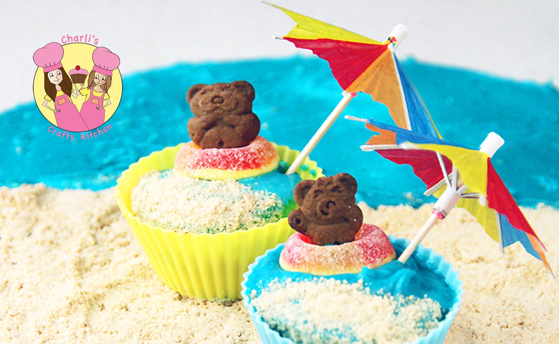 Teddy Graham Beach Theme Cupcakes