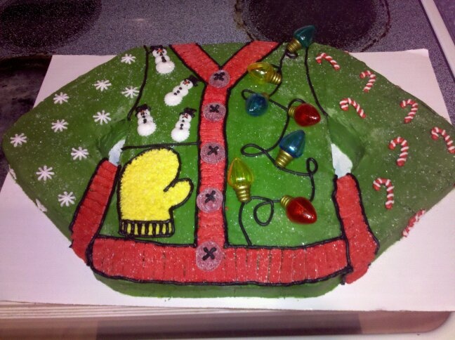 Ugly Christmas Sweater Cake