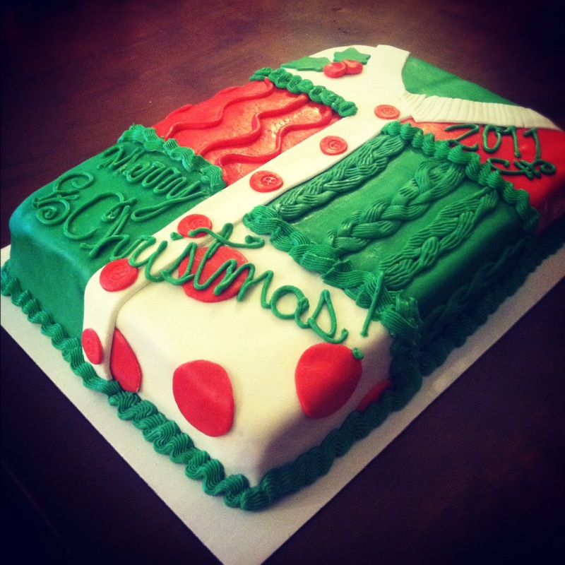 Ugly Christmas Sweater Party Cake