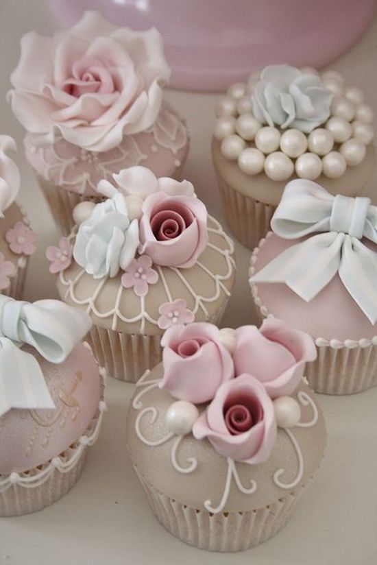 Vintage Cupcake Wedding Cake