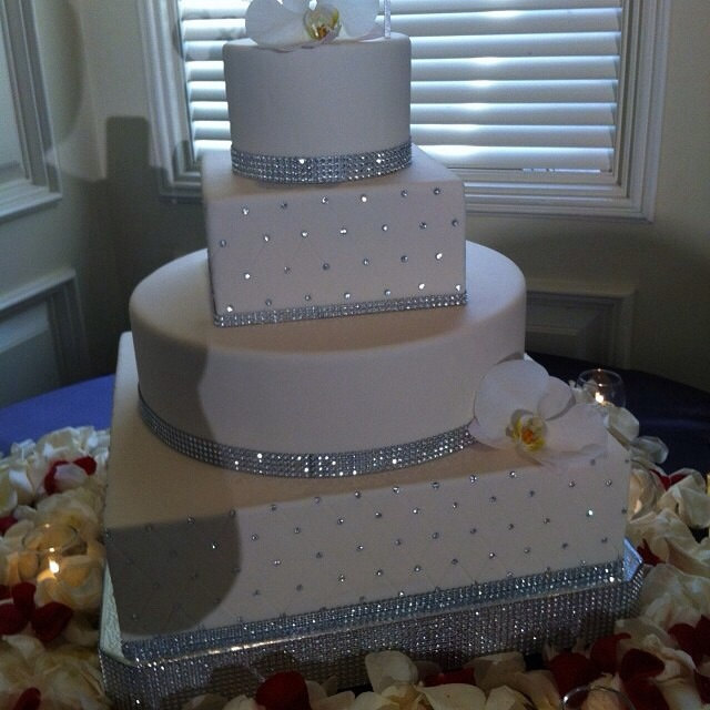 Bling Square Wedding Cake Stands