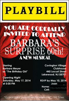 Broadway Playbill Invitations