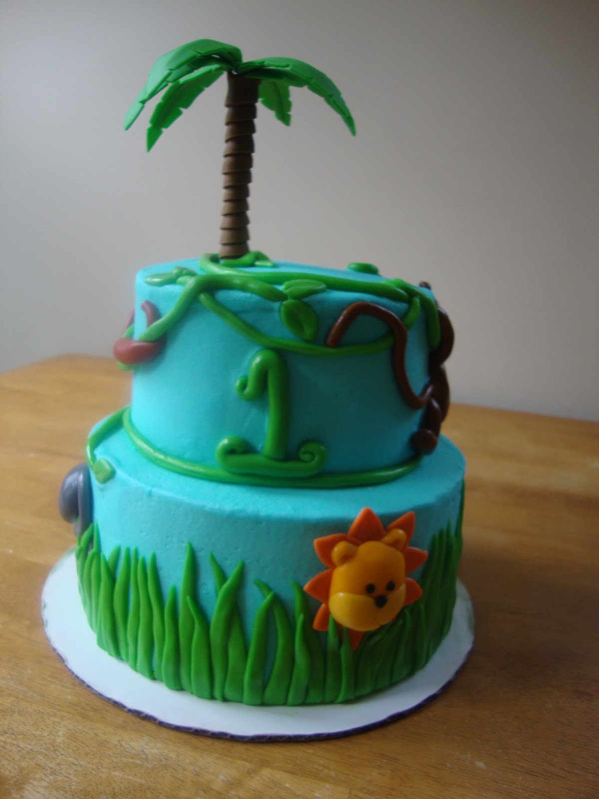 Girl Jungle Birthday Cake