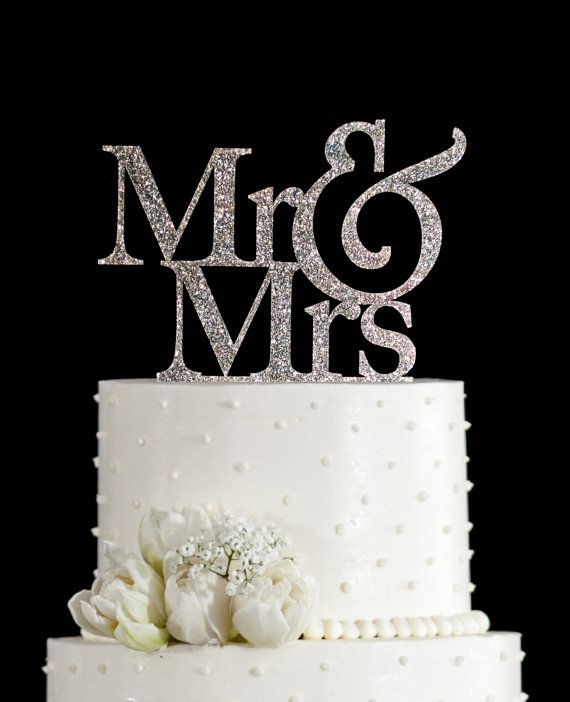 Glitter Wedding Cake Topper