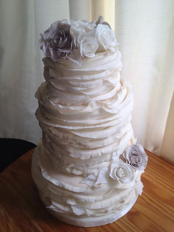 Gray and White Wedding Cake