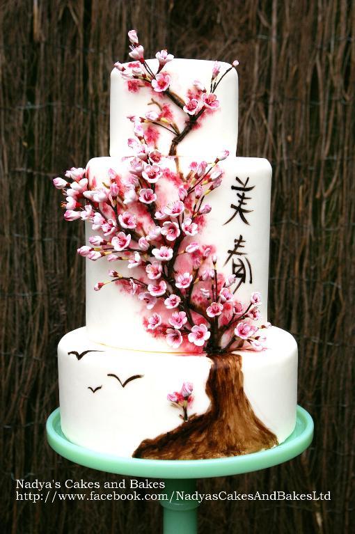 Japanese Cherry Blossom Tree Wedding Cake