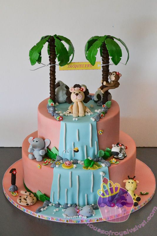 Jungle Animal Birthday Cake