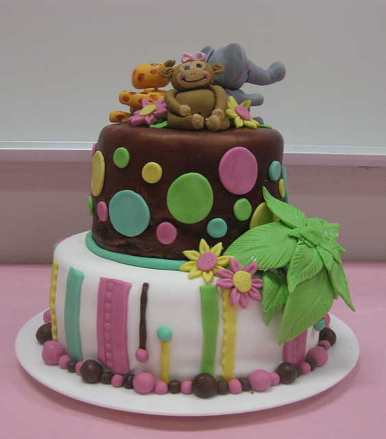 Jungle Safari Baby Shower Cake Girl