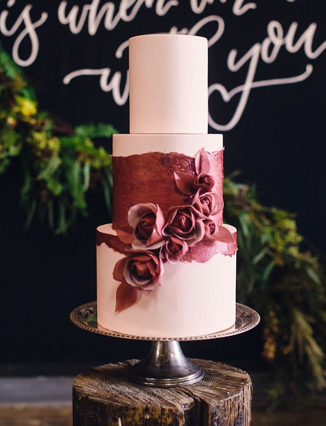 Marsala Wedding Cake Rose