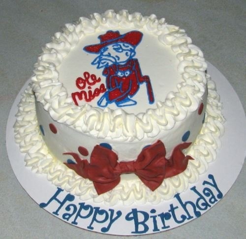 Ole Miss Happy Birthday Cake