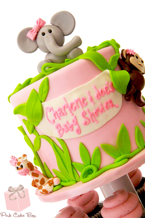 Pink Elephant Baby Shower Cake Girl