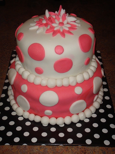 Polka Dot Fondant Cake