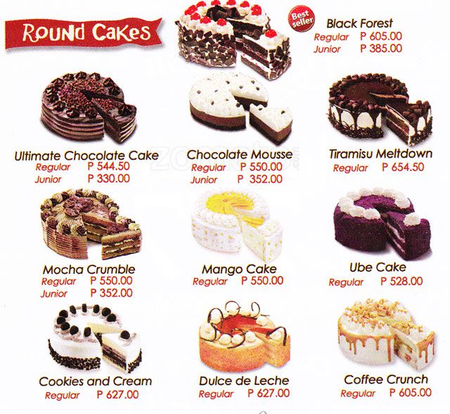 Red Ribbon Cakes Price List