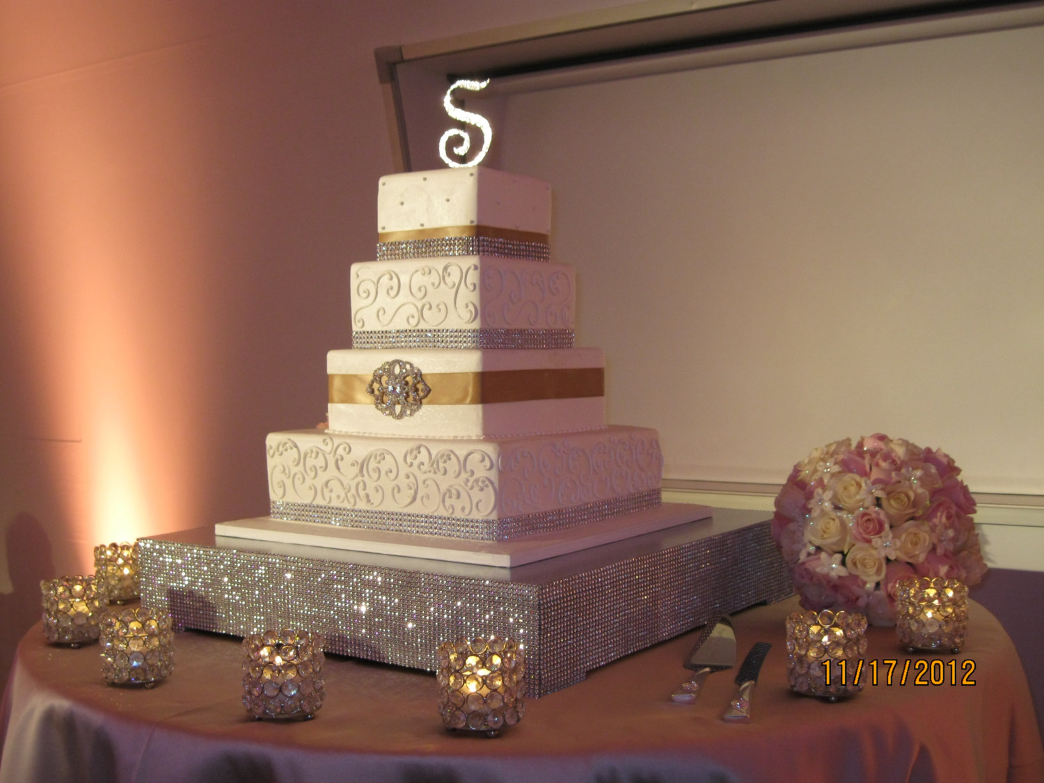 Rhinestone Wedding Cake Stands