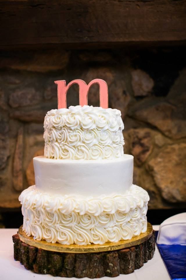 Rustic Rosette Wedding Cake