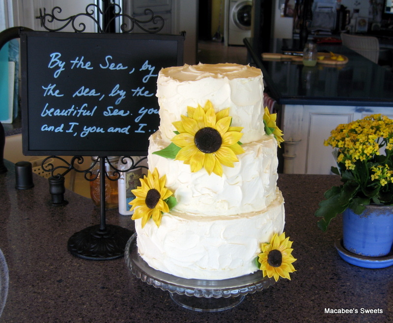 Rustic Sunflower Wedding Cake