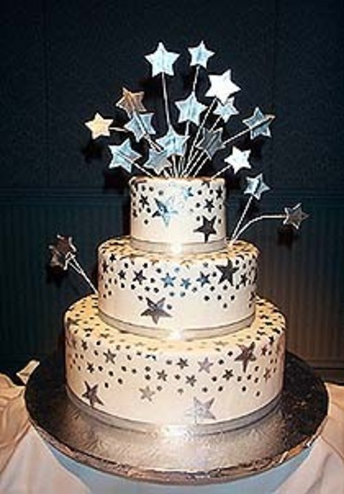 Star Themed Wedding Cake