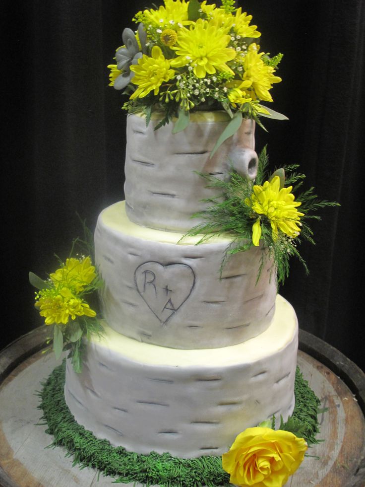 Wedding Cake with Fresh Flowers