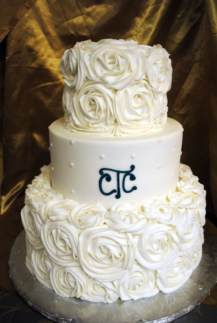 Wedding Cake with Rosettes